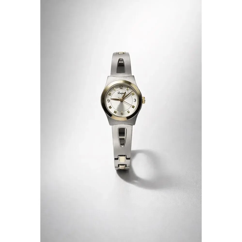 Two Tone Silver Gold Watch Small Face  New Battery